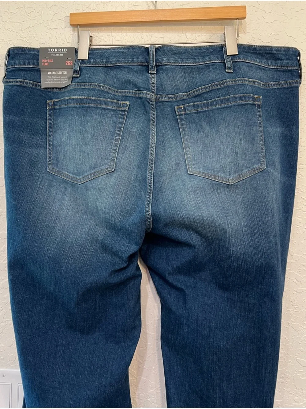 Torrid Mid Rise Flare Jeans Rockstar Dark Wash Button Fly NWT - Picture 6 of 13
